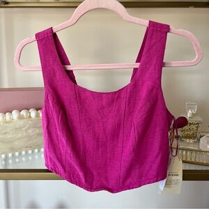 🆕 Midnight Sky Linen Blend Crop Top size S